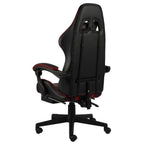 Gaming-Stuhl mit Fußstütze Schwarz und Weinrot Kunstleder