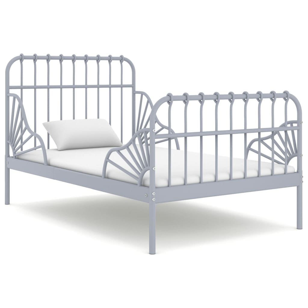 Ausziehbett Grau Metall 80x130/200 cm