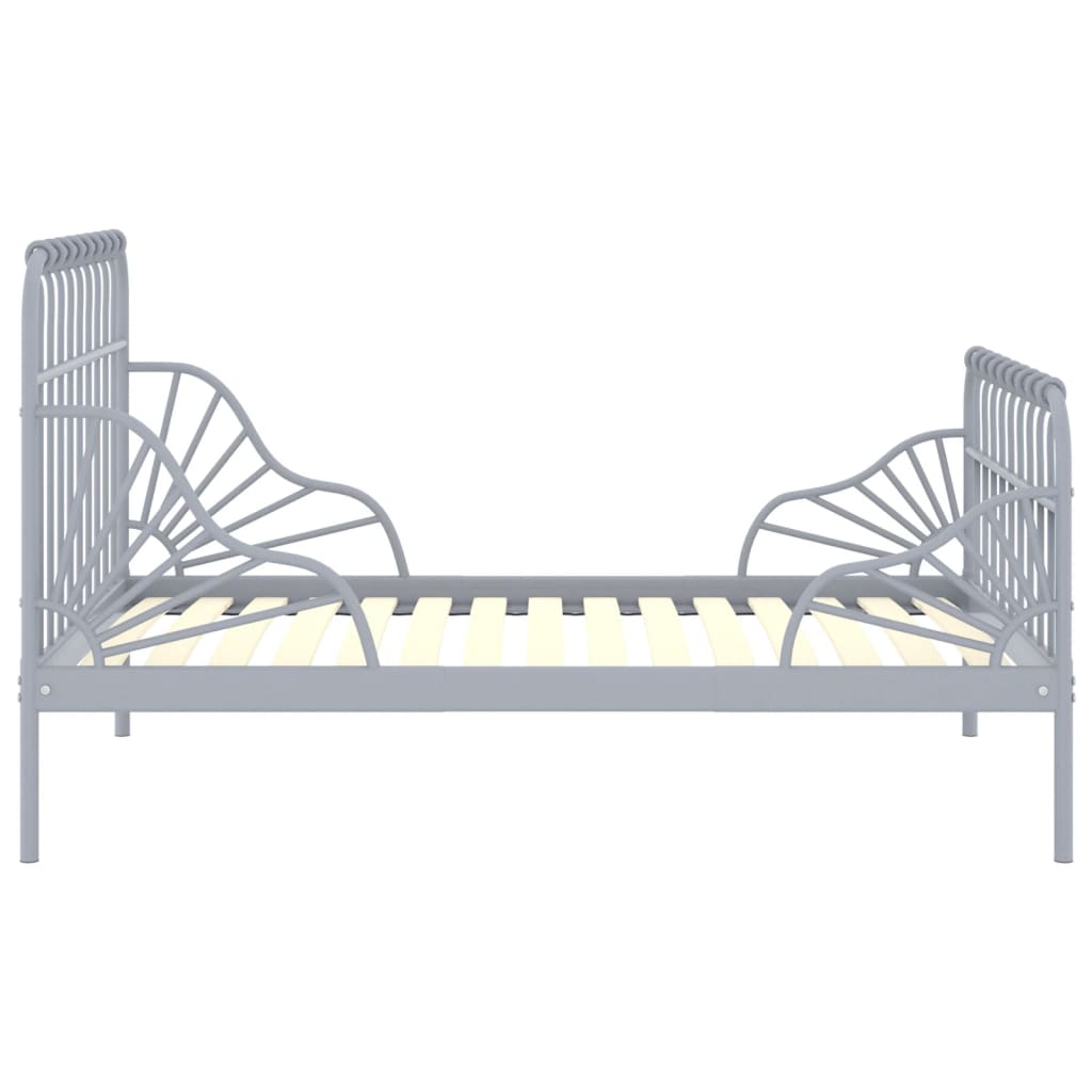 Ausziehbett Grau Metall 80x130/200 cm