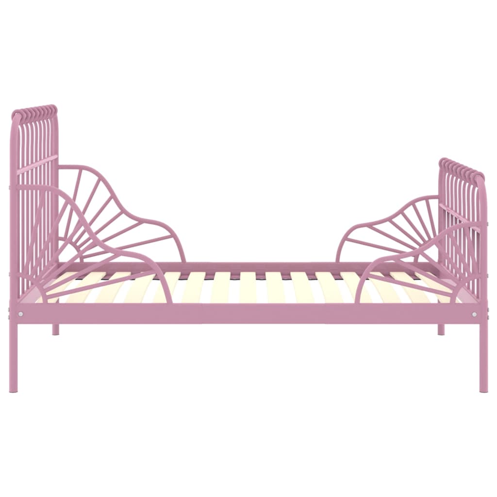 Ausziehbett Rosa Metall 80x130/200 cm
