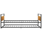 Ausziehbett Schwarz Metall 90x200 cm