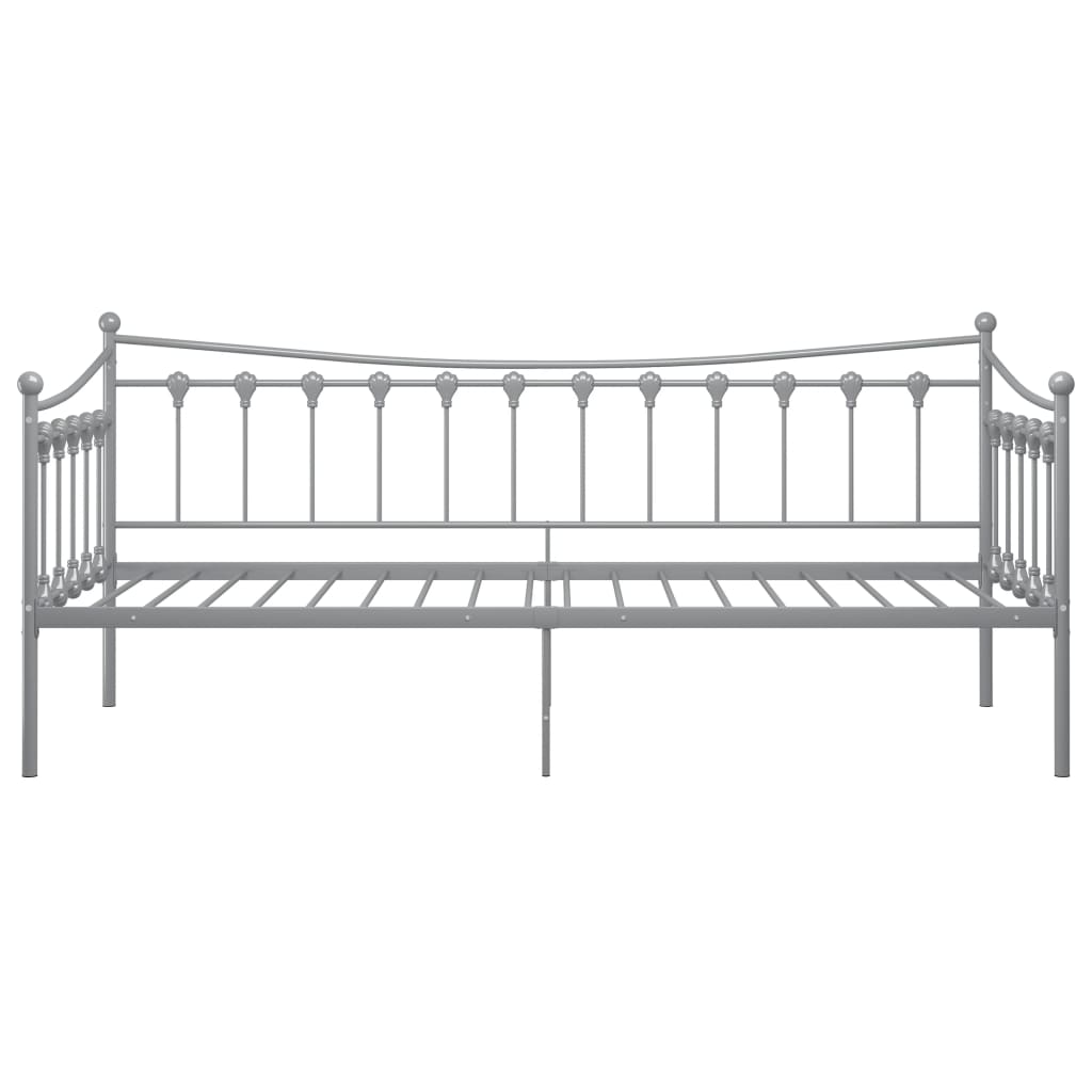 Schlafsofa Bettgestell Grau Metall 90x200 cm