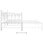 Ausziehsofa Bettgestell Weiß Metall 90x200 cm