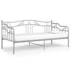 Schlafsofa Bettgestell Grau Metall 90x200 cm