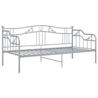 Schlafsofa Bettgestell Grau Metall 90x200 cm