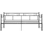 Tagesbett Ausziehbar Schwarz Metall 90x200 cm