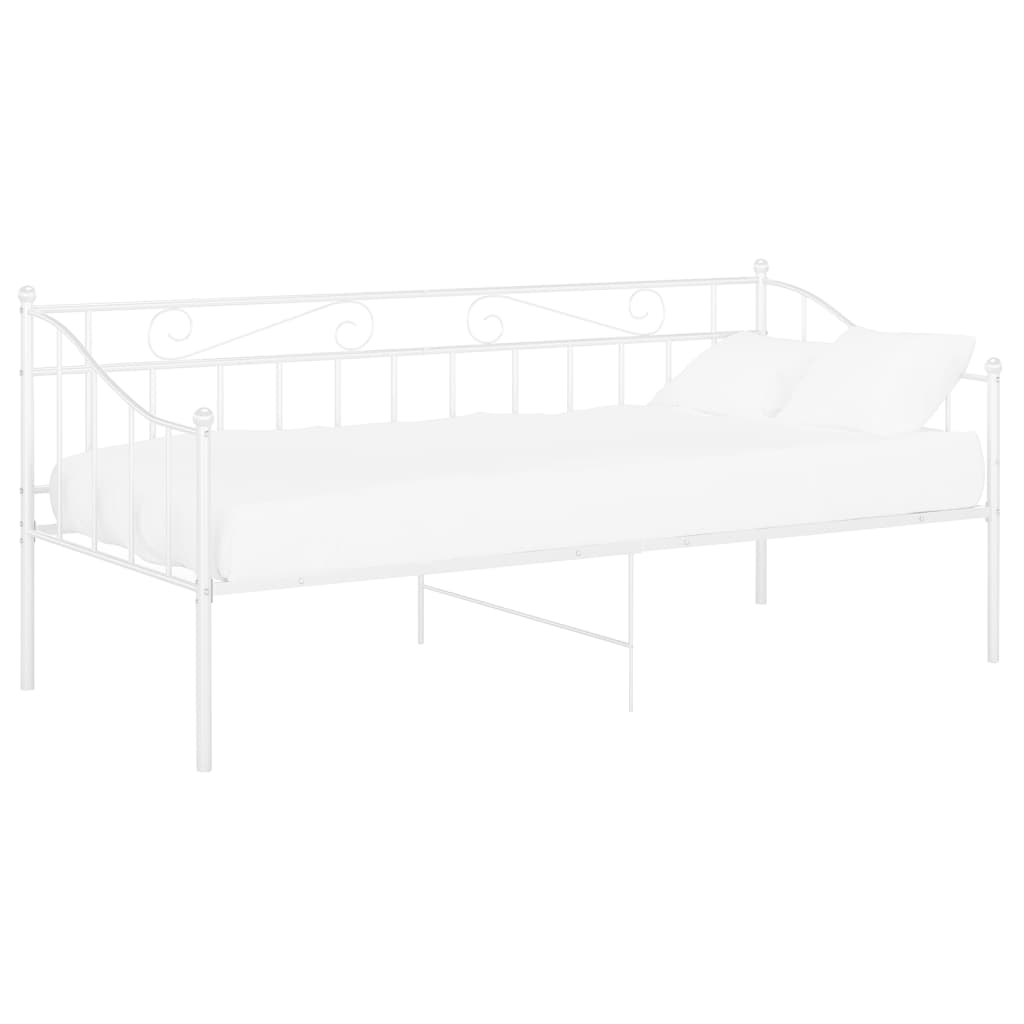 Schlafsofa Bettgestell Weiß Metall 90x200 cm
