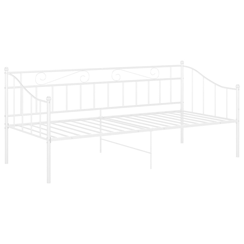 Schlafsofa Bettgestell Weiß Metall 90x200 cm