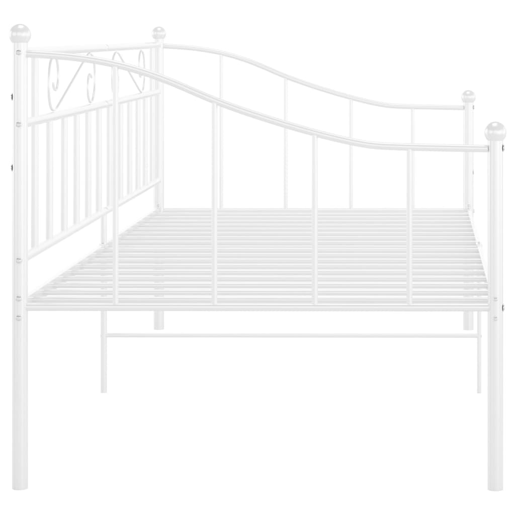 Schlafsofa Bettgestell Weiß Metall 90x200 cm