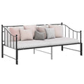 Ausziehsofa Bettgestell Schwarz Metall 90x200 cm