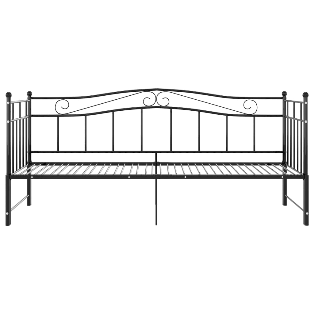 Ausziehsofa Bettgestell Schwarz Metall 90x200 cm