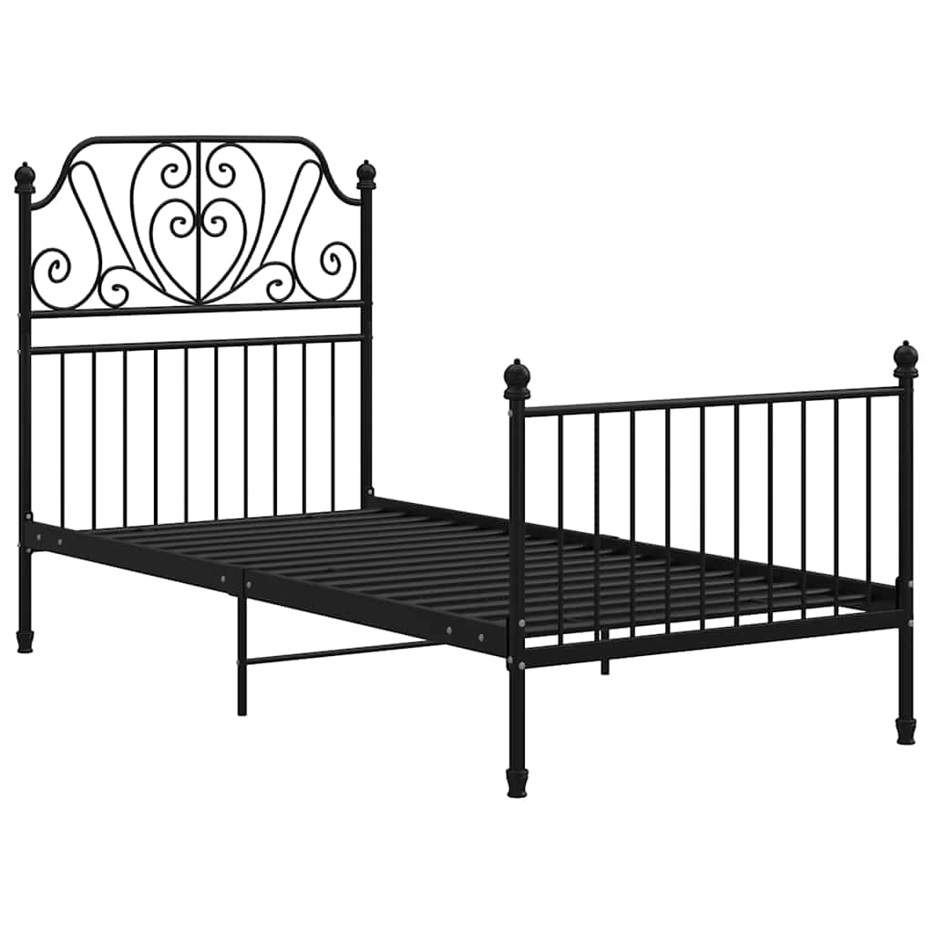 Bettgestell Schwarz Metall 90x200 cm