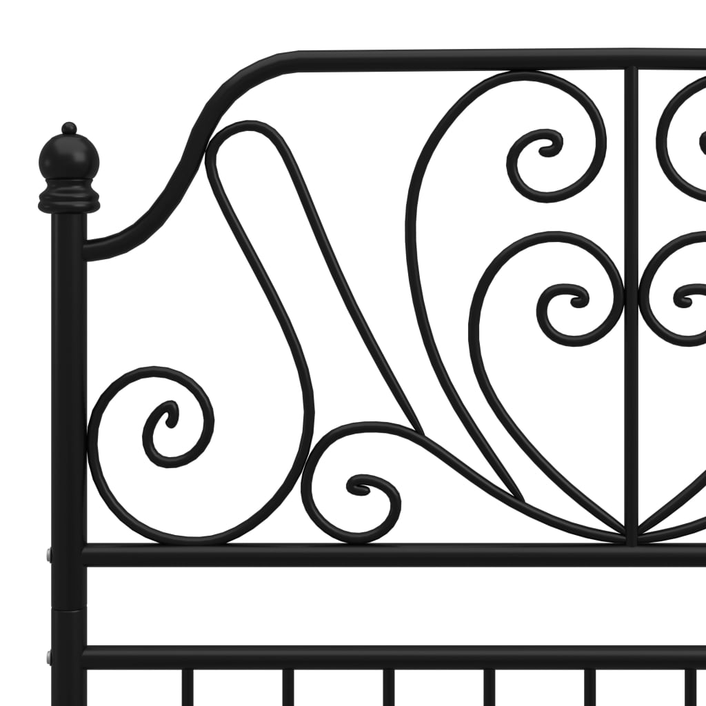 Bettgestell Schwarz Metall 90x200 cm