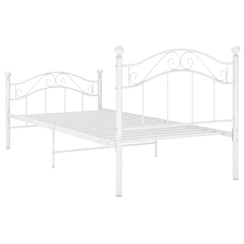 Bett Weiß Metall 90x200 cm