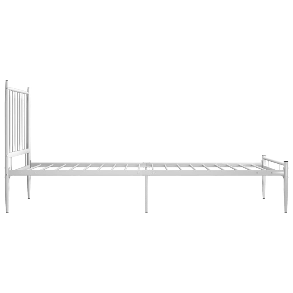 Bett Weiß Metall 90x200 cm