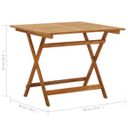 Klappbarer Gartentisch 90x90x75 cm Massivholz Akazie