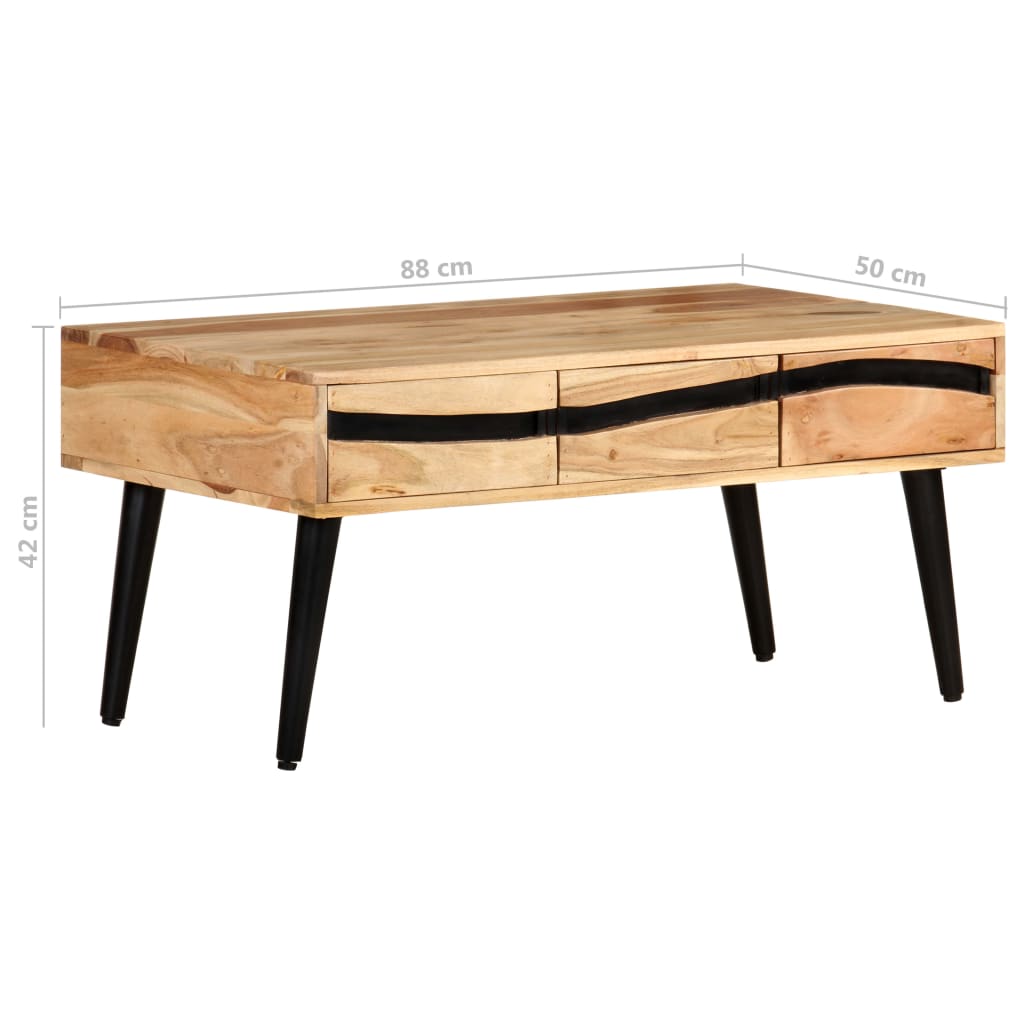 Couchtisch 88x50x42 cm Akazie Massivholz