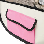 Faltbarer Welpenlaufstall mit Tragetasche Rosa 125x125x61 cm
