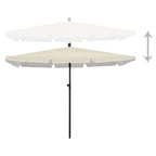 Sonnenschirm mit Mast 210x140 cm Sandfarben