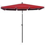 Sonnenschirm mit Mast 210x140 cm Bordeauxrot