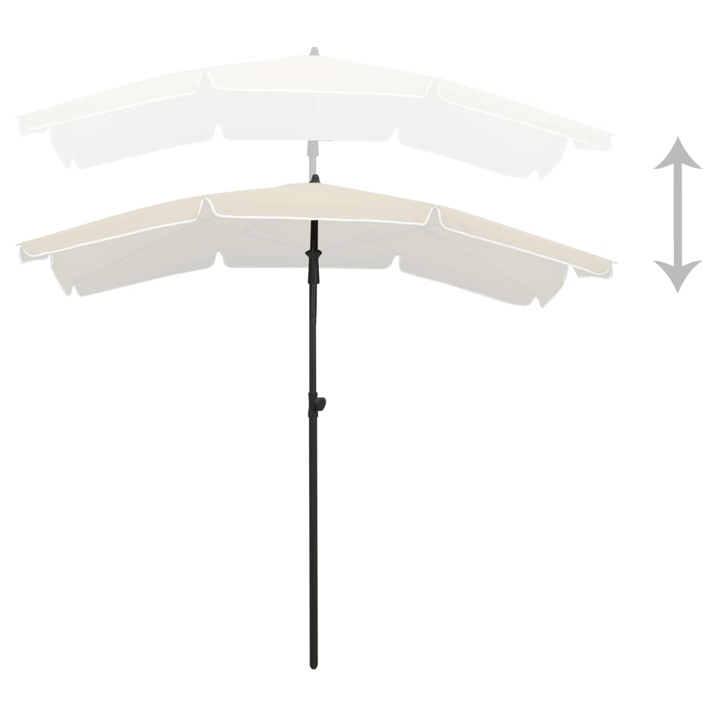 Sonnenschirm mit Mast 200x130 cm Sandfarbe