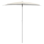 Halb-Sonnenschirm mit Mast 180x90 cm Sandfarbe