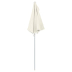Halb-Sonnenschirm mit Mast 180x90 cm Sandfarbe