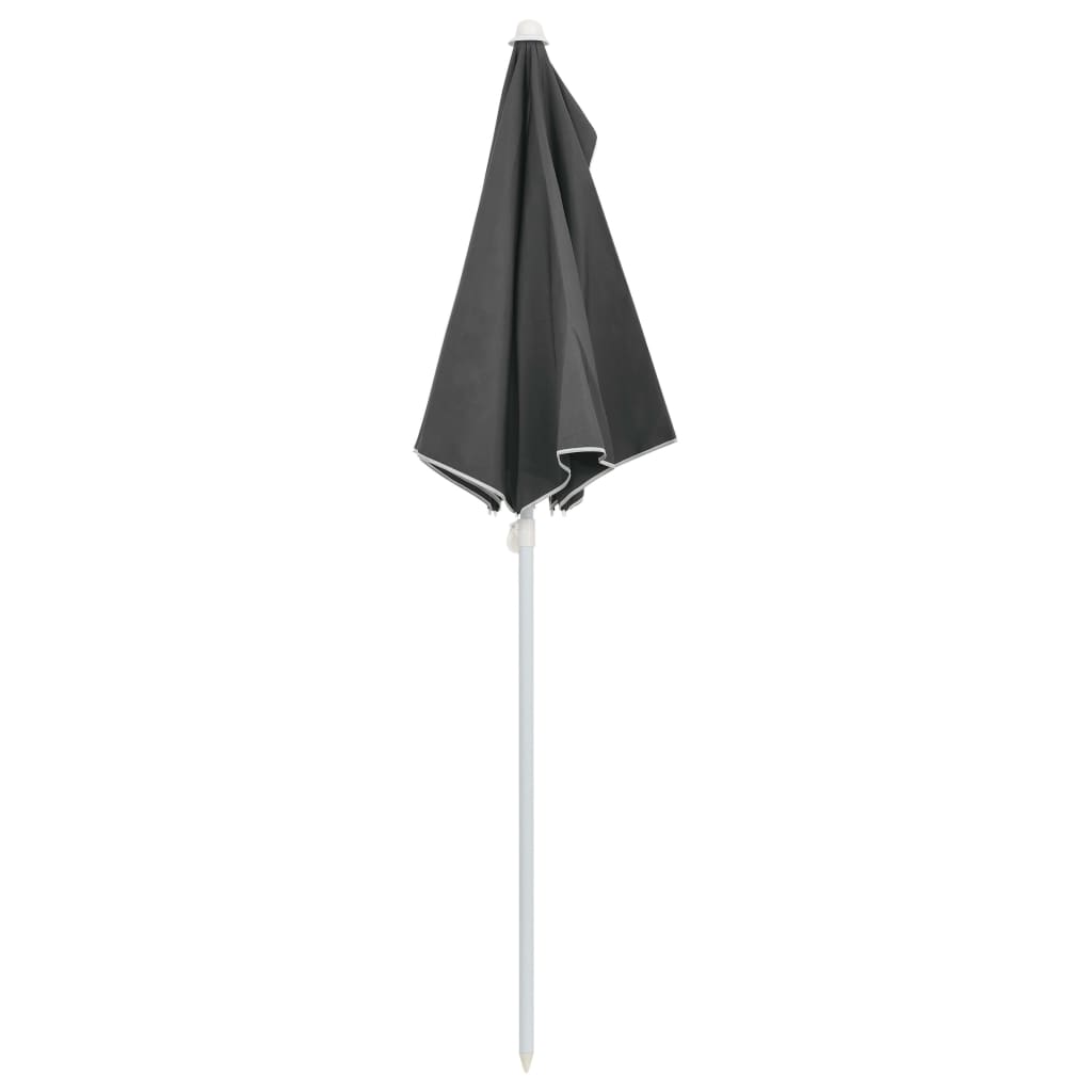 Halb-Sonnenschirm mit Mast 180x90 cm Anthrazit