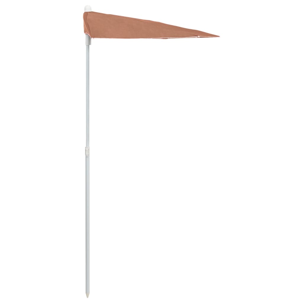 Halb-Sonnenschirm mit Mast 180x90 cm Terrakottarot