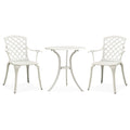 3-tlg. Bistro-Set Aluminiumguss Weiß