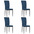 Esszimmerstühle 4 Stk. Blau Samt