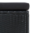6-tlg. Garten-Lounge-Set mit Auflagen Poly Rattan Schwarz