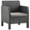 Gartenstuhl mit Kissen Anthrazit 63x65x76 cm PP Rattan