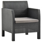 Gartenstuhl mit Kissen Anthrazit 63x65x76 cm PP Rattan