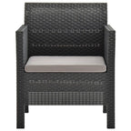 Gartenstuhl mit Kissen Anthrazit 63x65x76 cm PP Rattan