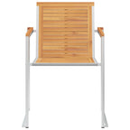 Gartenstühle mit Kissen 2 Stk. Massivholz Teak und Stahl