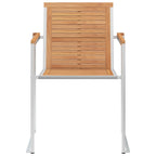 Gartenstühle mit Kissen 2 Stk. Massivholz Teak und Stahl