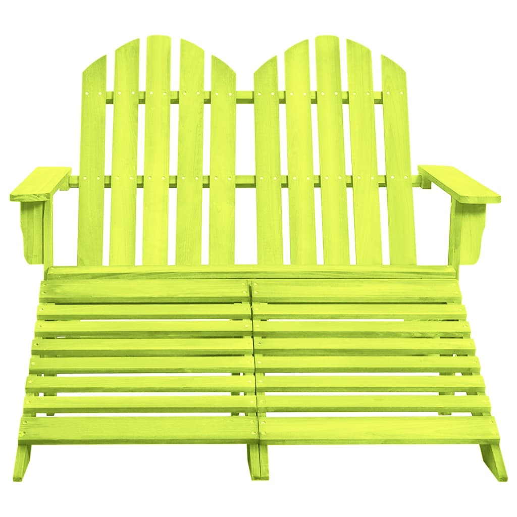 Adirondack-Gartenbank 2-Sitzer mit Fußteil Tannenholz Grün