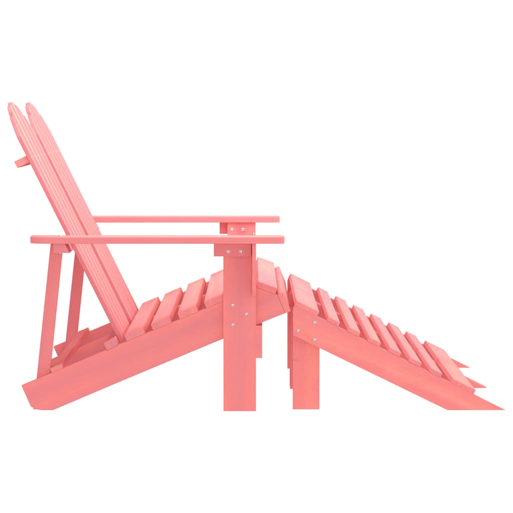 Adirondack-Gartenbank 2-Sitzer mit Fußteil Tannenholz Rosa