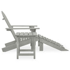 Adirondack-Gartenstuhl mit Fußstütze & Tisch Tannenholz Grau