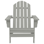 Adirondack-Gartenstuhl mit Fußstütze & Tisch Tannenholz Grau