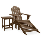 Adirondack-Gartenstuhl mit Fußstütze & Tisch Tannenholz Braun