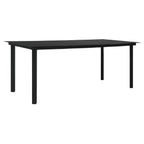 7-tlg. Garten-Essgruppe Schwarz PVC-Rattan