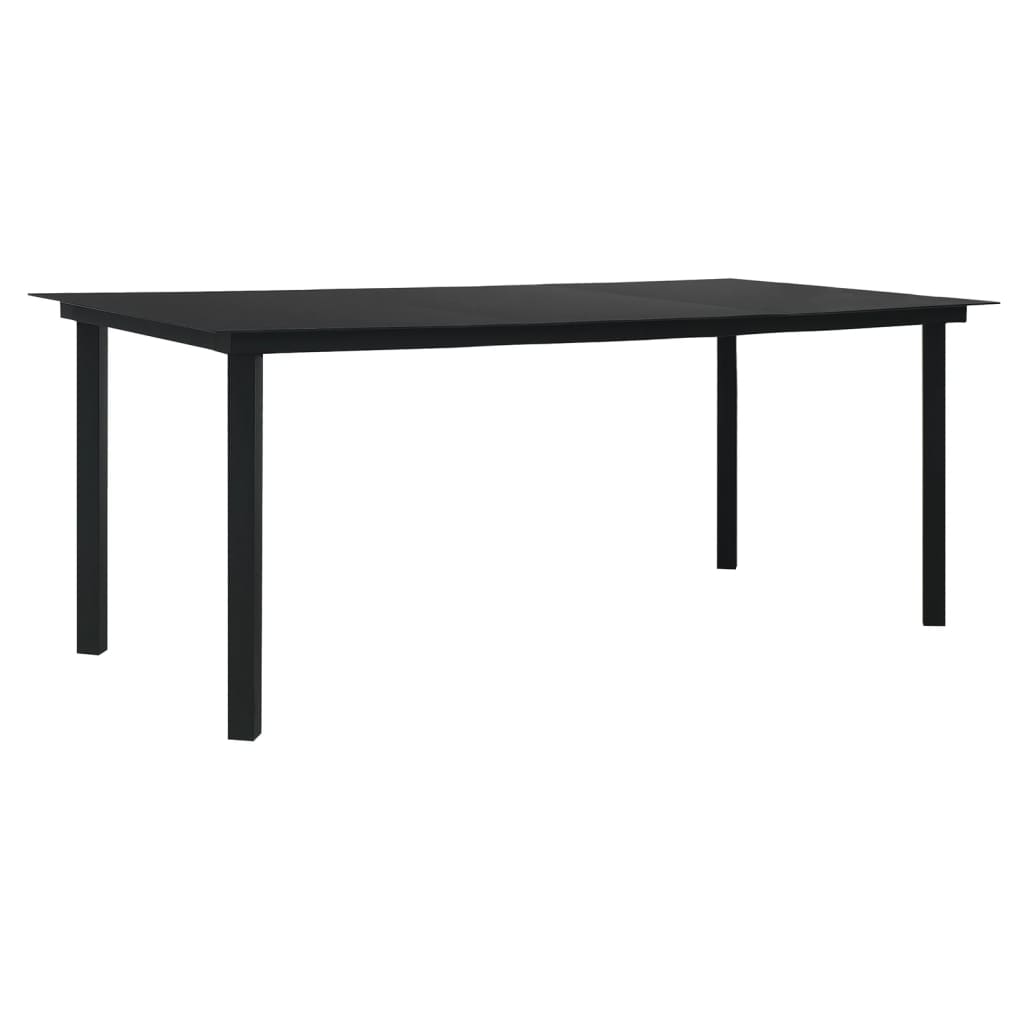 7-tlg. Garten-Essgruppe Schwarz PVC-Rattan