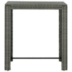 5-tlg. Gartenbar-Set mit Kissen Poly Rattan Grau