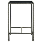 5-tlg. Gartenbar-Set Poly Rattan Grau