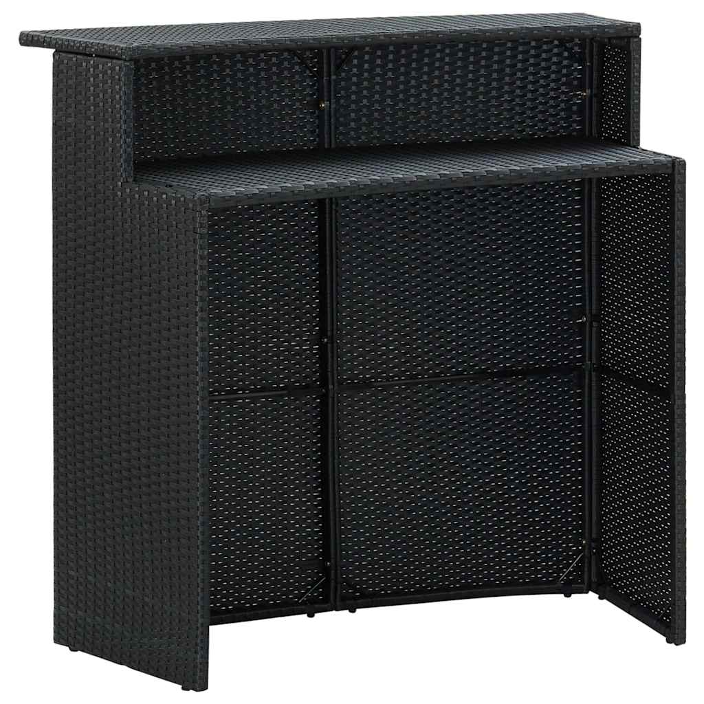 4-tlg. Gartenbar-Set mit Kissen Schwarz
