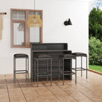 5-tlg. Gartenbar-Set mit Kissen Grau