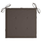 Gartenstühle 2 Stk. mit Taupe Kissen Teak Massivholz