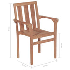 Gartenstühle 2 Stk. Graue Karomuster-Kissen Massivholz Teak